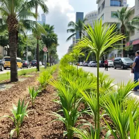 Hortolândia planta mudas de palmeira